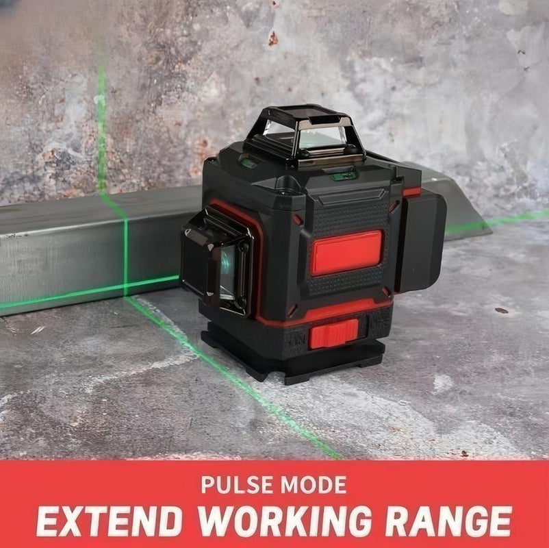 Professional Outdoor Green Line Laser Level with Horizontal & Vertical Lines Precise Automatic Calibration Contractor-Grade Tool for Construction & Gardening