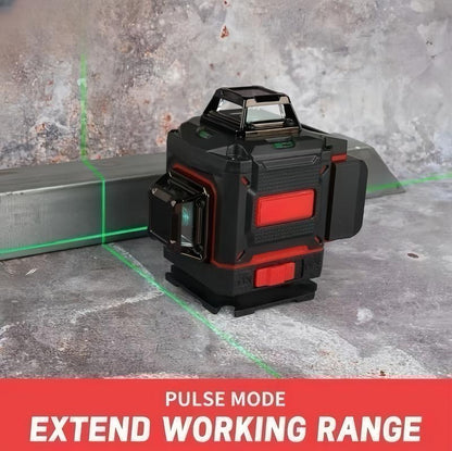 Professional Outdoor Green Line Laser Level with Horizontal & Vertical Lines Precise Automatic Calibration Contractor-Grade Tool for Construction & Gardening