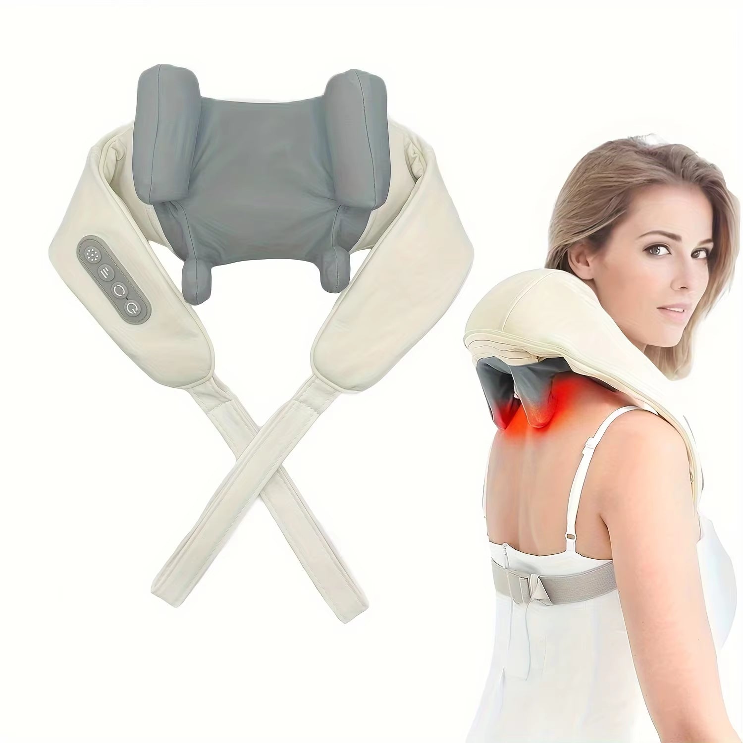 Masajeador inalámbrico de 20W, masaje de alivio, trapecio, relajación muscular, Shiatsu profundo, simulado, mano humana, amasado, cuello eléctrico