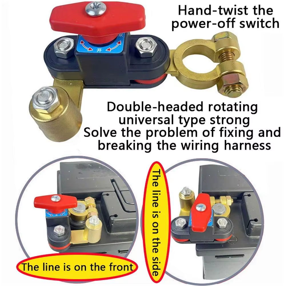 Car Battery Disconnect Switch Truck with Small Main Switch Thickened Battery Terminal Vehicle Negative Switch