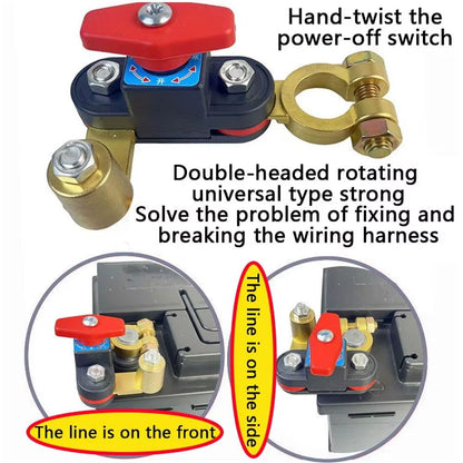 Car Battery Disconnect Switch Truck with Small Main Switch Thickened Battery Terminal Vehicle Negative Switch